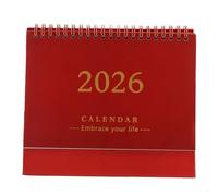 BAOFUYA 2026 Flip Desktop Calendar, Red Small Office Standing Calendar Personal Desk Monthly Planner for Work Home School Easy Organizing Planning (2026)