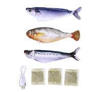 BAOFUYA 3PCS Moving Fish Cat Toys, 150mah Rechargeable Simulation Cat Fishes Interactive Flopping Kittens Toys for All Breeds Indoor Gifts Teething