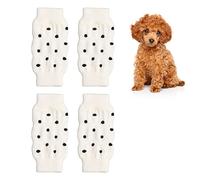 BAOFUYA 4Pcs Dog Leg Warmers, Cute Polka Dot Dog Elbow Protector Knitted Pet Leg Warmers Elastic Pet Leg Hock Protectors for Cold Weather XL