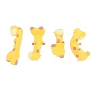 BAOFUYA 4Pcs Mini Resin Giraffe Figurines, Cute Tiny Animal Micro Landscape Ornaments Kit for Office Car Dashboard Interior Accessories (Yellow)