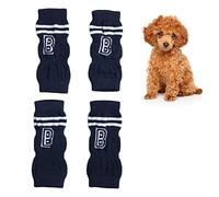 BAOFUYA 4Pcs Pet Dog Winter Soft Warm Cotton Leg Socks, Joint Stylish Letter Pattern for Small Medium Dogs Cats M