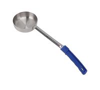 BAOFUYA A Spoonful Stainless Steel Sauce Multifunctional Multifunctional Spoon for Kitchen Cooking, for Pizza Soup, Food Assessment, Long Handle (Blue 8oz (Scoop Without Holes))