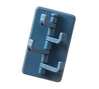 BAOFUYA Adhesive Wall Hook, Rotatable 4 Link No Drill Hook with Japanese Adhesive, Easy Install for Belts Scarves Hats, Space Saving Organizer for Bathroom Kitchen Bedroom (Blue)