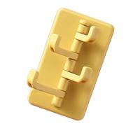 BAOFUYA Adhesive Wall Hook, Rotatable 4 Link No Drill Hook with Japanese Adhesive, Easy Install for Belts Scarves Hats, Space Saving Organizer for Bathroom Kitchen Bedroom (Yellow)