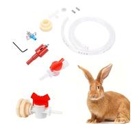 BAOFUYA Automatic Rabbit Watering System Kit, Complete Poultry Feeding Watering Supplies with Connector Pipe and More for Farm Animals