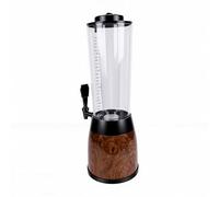BAOFUYA Beverage Dispenser, 2.5L Visual Effects Stable Wood Stand Beer Tower with Ice Tube Led Light for BBQ Picnic Party Wedding (Wood Grain)