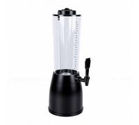 BAOFUYA Beverage Dispenser, 2.5L Visual Effects Stable Wood Stand Beer Tower with Ice Tube Led Light for BBQ Picnic Party Wedding (Black)