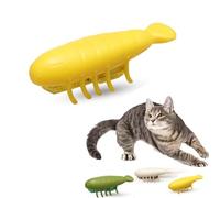 BAOFUYA Cat Interactive Teaser Toy, Funny Mini Moving Electric Interactive Cat Toy Heal Loneliness for Indoor Cats Kitten Play Exercise (Fish Yellow)