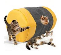 BAOFUYA Cat, Polyester Leather Collapsible Cat Activity Center Tunnel Sleeping Crinkle Bag for Indoor Small Cats