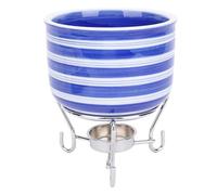 BAOFUYA Cheese Fondue Pot, Hand Printed Pattern Elegant European Design User Friendly Ceramic Fondue Set with 4 Forks for Family Gatherings and Parties