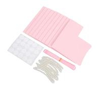 BAOFUYA DIY Wedding Favor Box Kit 10 Pack Pink Kraft Paper with Pearl Handles and Ribbons for Candy Thank You Gifts, Glueless 30-Second Fold, 3.9x2.6x2.2in