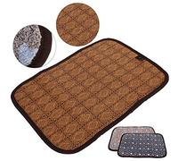 BAOFUYA Double Sided Pet Cooling Cushion Breathable Rattan Mat for Summer Soft Plush Bed for Winter with Reversible Use for Cats and Small Dogs S to XL (M)