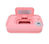 BAOFUYA Foldable Baby Wipe Warmer, Large Capacity Smart Temperature Control Foldable Wipe Dispenser for Nighttime Nurseries Travel Diaper Bags (Pink)