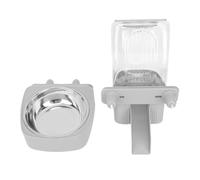 BAOFUYA Hanging Automatic Small Pet Food Water Dispenser, Large Capacity Space Saving Self Feeding Device for Cage Accessories (Grey)
