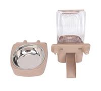 BAOFUYA Hanging Automatic Small Pet Food Water Dispenser, Large Capacity Space Saving Self Feeding Device for Cage Accessories (Brown)