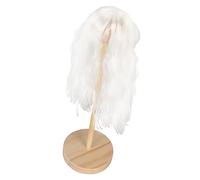 BAOFUYA However, Long Curly Wig for 15.5-17 Cm Dolls, Silk Material with High Temperature, Neat and Easy to Handle Doll Hair (Moon White)