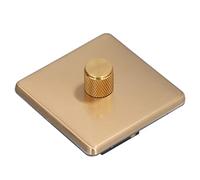 BAOFUYA Knob Type Switch LED Dimmer Switch, Golden Brushed Brass Knob Type Light Dimmer for Home Use Nan (monotonous light)