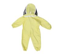 BAOFUYA Light Weight Anti Bee Sting Cotton Kids Beekeeping Suit, Soft and Comfortable, Essential Equipment with Hooded Veil for Visitors, M, Yellow (L)