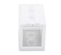 BAOFUYA Mini Fish Tank, Clear Betta Aquarium with AS Inner Tank and ABS Shell, High Transparency, Removable Top for Easy Water Changes, Portable Desktop for Betta Fish (White)