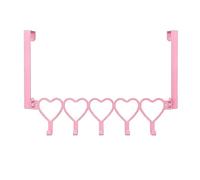 BAOFUYA Over The Door Towel Hanging Hooks, Wall Mount Space Saving Storage Door Hook Rack Heart Shaped Roseate for Towels Bags Hats Coats (Type 1)