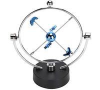 BAOFUYA Physics Learning Office Desk Decor Perpetual Motion Desk Toy Planetary System, Sculpture Solar Planet Electronic Swing Balance Balls Desktop Ornament for Home Office
