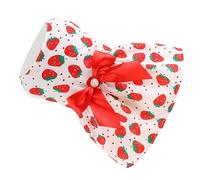 BAOFUYA Polyester Dog Dress with Red Strawberry Pattern, First Clothing or Holiday Celebration for Sweet Princess Style House Clothing (S)