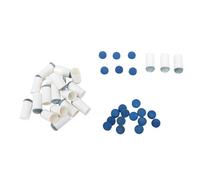 BAOFUYA Pool Cue Tips Abrasion Proof Billiard Cue Tips 40 Pack 12mm Plastic and Fiber Replacement with Gray and Blue for Snooker Pool Players Practice and Maintenance