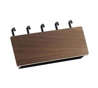 BAOFUYA Premium -HolzwandmontaTalter with 5 Hooks Punch Key Rack for Home in The Living Room Bedroom Bathroom Kitchen (Walnut Color)