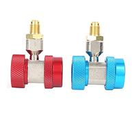 BAOFUYA R134A Air Conditioning Quick Connector Coupler with 6 Ball Spring Lock and Adjustable Valve for ACME Adapter AC Manifold Gauge Hose 1/4in Male Flare