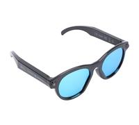 BAOFUYA Real Time Translation Glasses, Music On the Go 2MP Camera AI Smart Glasses with Sound Assistant LED Flash for Photos Videos Calls (Black Frame with Clear and Blue Lenses)