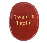 BAOFUYA Red Engraved Pocket Stone, Every Day Inspirational Carry On Motivational Thumb Worry Stone for Confidence and Strength Anxiety Relief