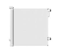 BAOFUYA Retractable Mesh Baby Gate for Indoor Safety, Adjustable and Lockable Baby Gate for Doors, Stairs - Ideal for and Pets, Plastic, White/Black/Gray (White)