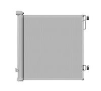 BAOFUYA Retractable Mesh Baby Gate for Indoor Safety, Adjustable and Lockable Baby Gate for Doors, Stairs - Ideal for and Pets, Plastic, White/Black/Gray (Grey)