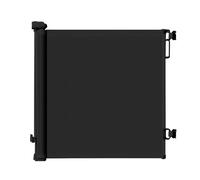 BAOFUYA Retractable Mesh Baby Gate for Indoor Safety, Adjustable and Lockable Baby Gate for Doors, Stairs - Ideal for and Pets, Plastic, White/Black/Gray (Black)