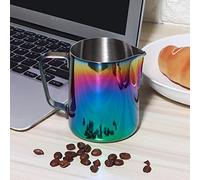 BAOFUYA Stainless Steel Milk Frothing Pitcher 350ml Latte Art Coffee Cup with Ergonomic Handle for Coffee Art Making Home or Shop Use (Colorful)
