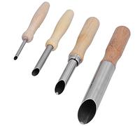 BAOFUYA Stainless Steel -Töpferloch -Loch Tool Kit with Wooden Handle, 4PCs for Clay Sculpture, Home Studio