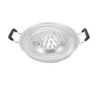 BAOFUYA Thai Korean BBQ Grill Pan, 2 in 1 Even Heating Hot Pot Grill Charcoal Pan Iron Barbecue Tray for Shabu Vegetable Egg Pork (30cm/11.81in Original Color)