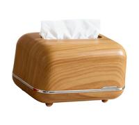 BAOFUYA Tissue Box Holder Magnetic Flip Lid Tissue Box, Scratch Proof Decorative Storage Case for Home Desktop Coffee Table Use Nan (Wood Color)