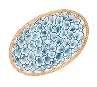 BAOFUYA Wicker Wicker Porcelain Plate, Easy to Vegetarian Biscuit Memory for Family Holidays, Vietnamese Autumn + Blue and White Ceramics (Ink Blue Flower Small Porcelain Plate)