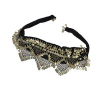 BAOFUYA Womens Sweet Bellydance Hip Scarf with Gold Skirts Wrap Noisy,Women Belly Dance Hip Scarf Ladies Belly Dance Skirt for Yoga Class Women (Black Golden)