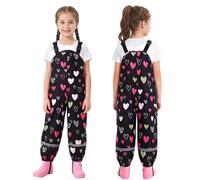 Baogaier Boys Girls Waterproof Trousers Kids Lightweight Overalls 2-7 Years | Lightweight, Adjustable, Rain Dungarees with Pockets, Outdoor Puddle Jumping Mud Play Pants, for Forest School Rainy Day Walk