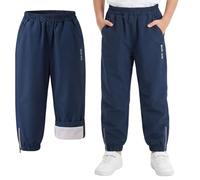 Baogaier Boys Girls Waterproof Trousers Outdoor Pants Mesh Lined 5-13 Years | Lightweight, Windproof, Pockets Joggers, Elasticated Waist, Casual Breathable Rain Trouser, for Hiking Trekking School