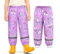 Baogaier Girls Waterproof Rain Pants Kid Mud Dirty Proof Trousers 3-4 Years