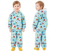 Baogaier Kids Rain Suit Girls Boy Lightweight Waterproof Jacket Trouser Set | Windproof Mesh Lining Raincoat & Pants 2 Pieces Sets, for School Hiking Outdoor Play, Cartoon Hooded Rainwear, Age 1-7 Years