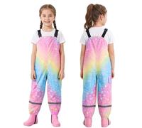 Baogaier Kids Waterproof Trousers Lightweight Overalls 4-5 Years, Rainbow