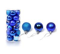 Baogu 24 Pcs Christmas Baubles Tree Plain Glitter XMAS Ornament Ball Decoration 8cm Blue