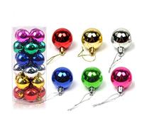 Baogu 24 Pcs Christmas Baubles Tree Plain Glitter XMAS Ornament Ball Decoration 8cm Colourful