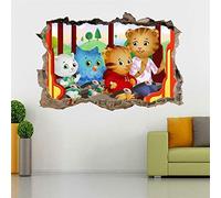 BAOJIAN Wall Sticker Daniel Tiger's Community 3D Smashing Wall Decal Graphic Wall Sticker Art