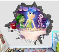 BAOJIAN Wall Sticker Inside Out Wall Decal 3D Smashed Decorative Sticker Vinyl Movie
