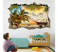 BAOJIAN Wall Sticker Ship Treasure Island Wall Art Sticker Mural Decal Kids Bedroom Decor BD59
